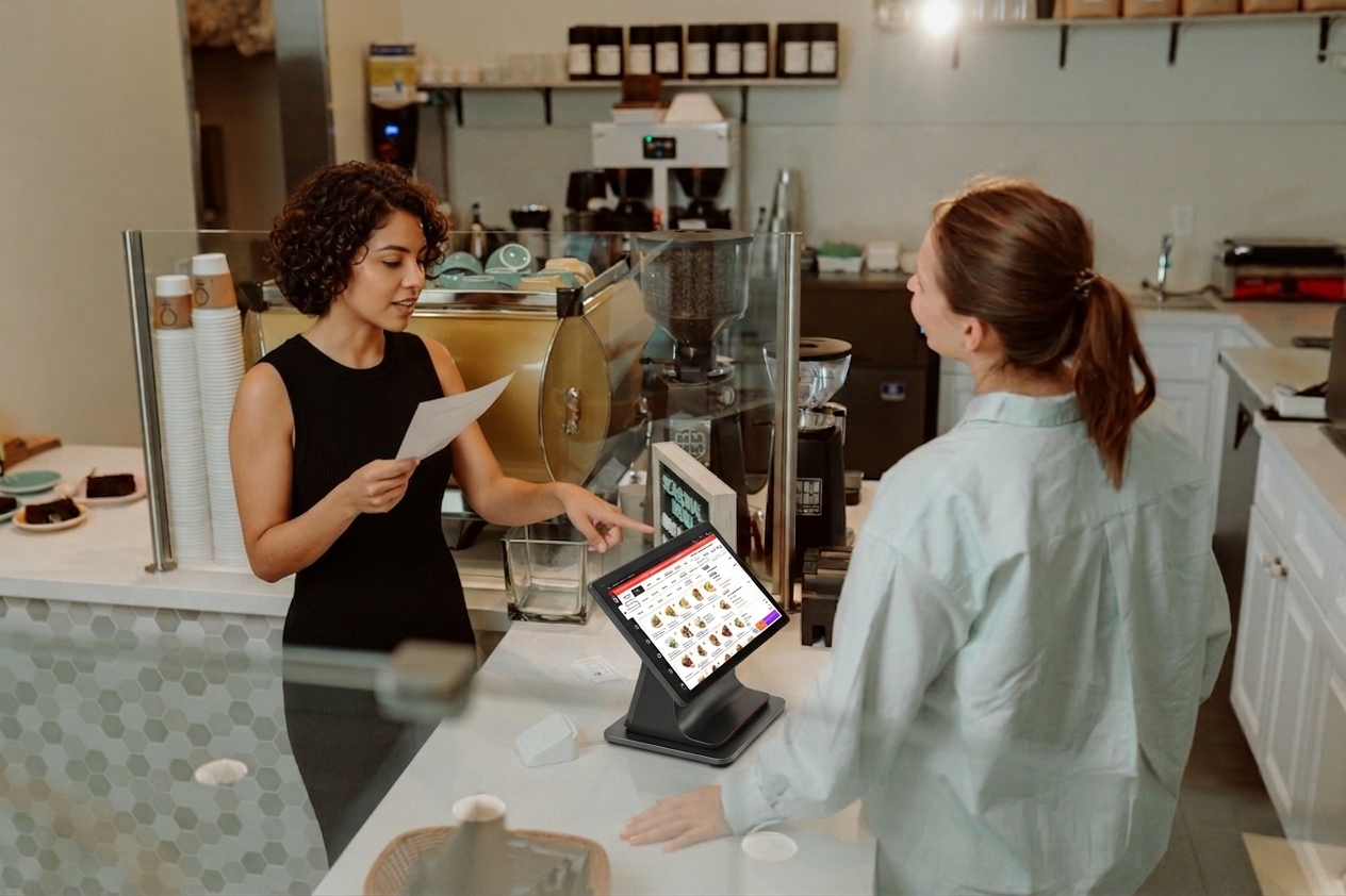 Self-service kiosk ordering