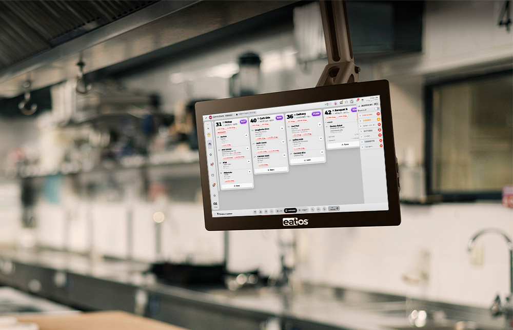 Kitchen display showing live kitchen tickets