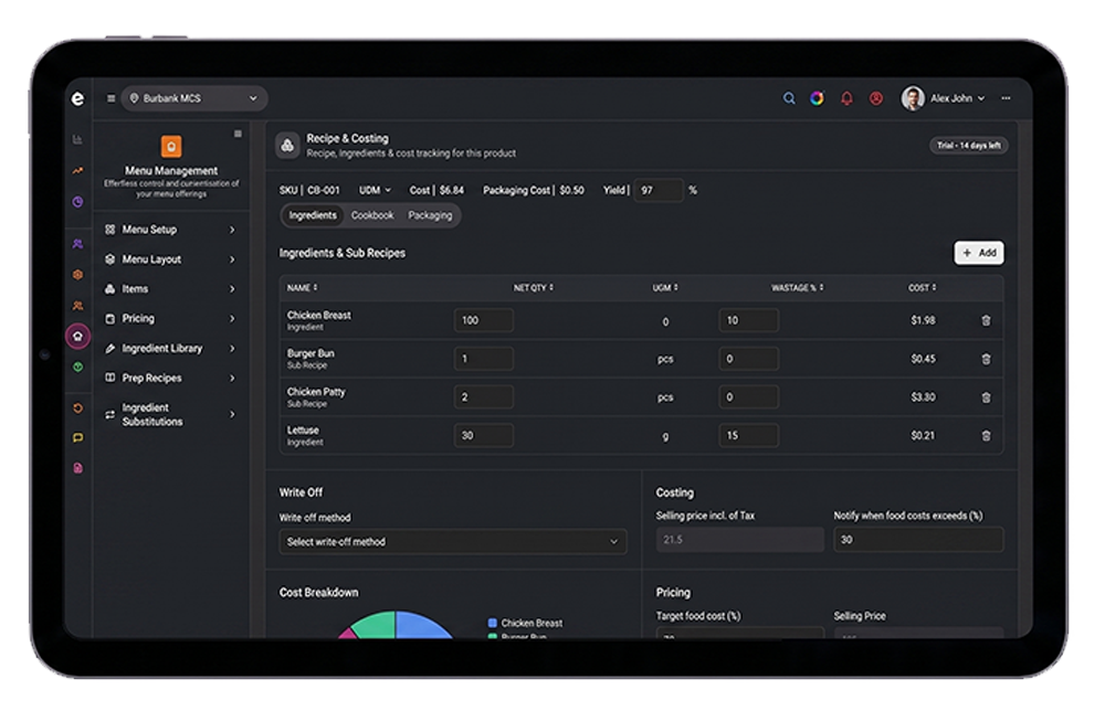 Recipe-level inventory reporting