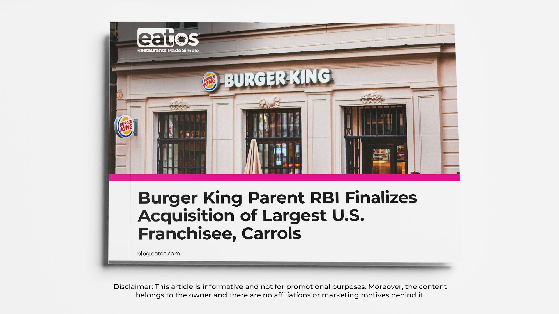 Burger King Parent RBI Completes Acquisition of Carrols
