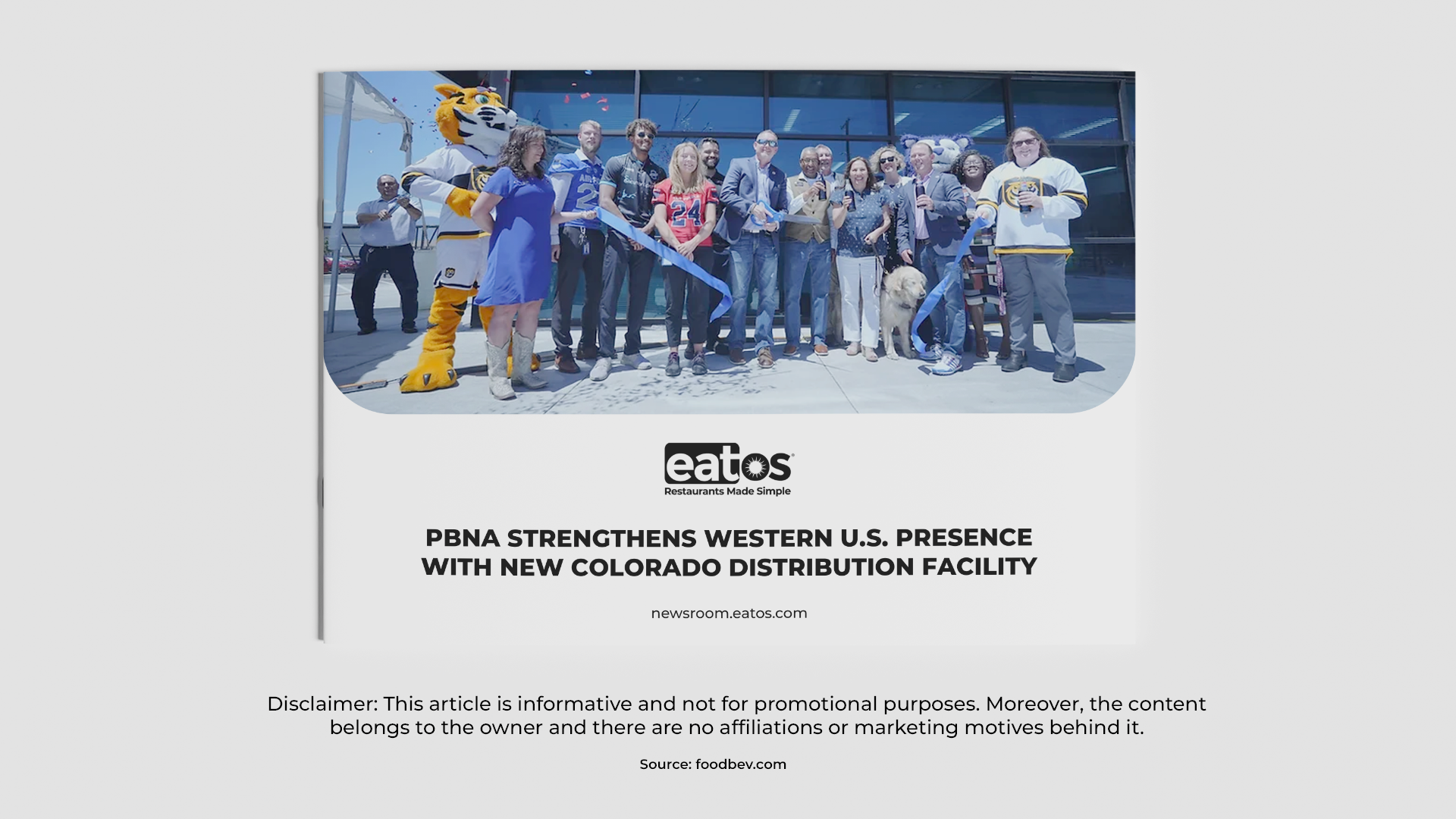 PBNA Strengthens Western U.S. Presence with New Colorado Distribution Facility