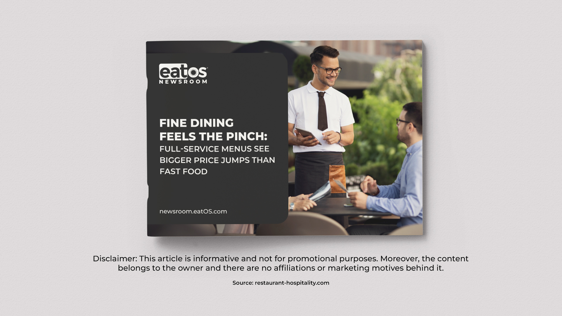 Fine Dining Feels the Pinch: Full-Service Menus See Bigger Price Jumps Than Fast Food